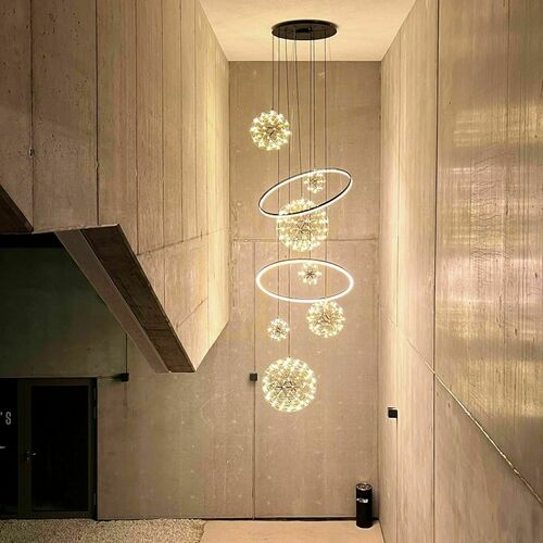 Jelölje be Függesztett lámpa s.luce Modular fekete fém 60 cm 16 pontos kerek modern