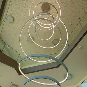 s.luce Ring LED függesztett lámpa ezüst 230 cm, dimmelhető, meleg fehér small 13