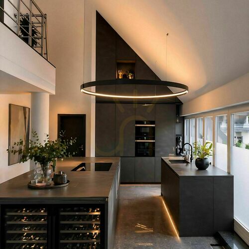 Jelölje be Csillár s.luce Ring LED függesztett lámpa fekete 230 cm 4000K nettó 101W