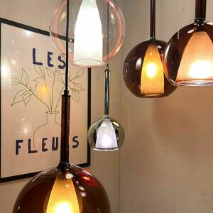 Függőlámpa s.luce Belluna barna üveg-fém E14 Ø14 cm dimmelhető small 12