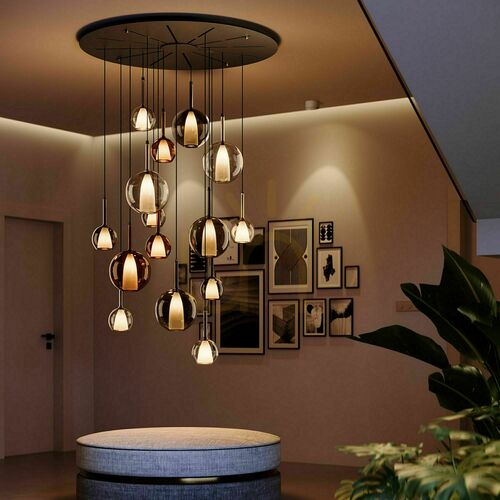Jelölje be Függőlámpa s.luce Belluna barna üveg-fém E14 14 cm modern