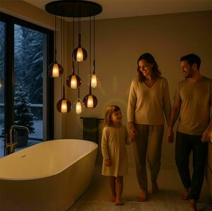 Függőlámpa s.luce Belluna barna üveg-fém E14 14 cm modern 13 Függőlámpa s.luce Belluna barna üveg-fém E14 14 cm modern small 13