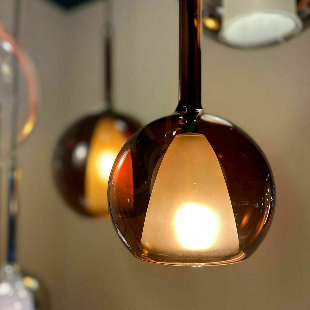 Előnézet Függőlámpa s.luce Belluna barna üveg-fém E14 14 cm modern Függőlámpa s.luce Belluna barna üveg-fém E14 14 cm modern