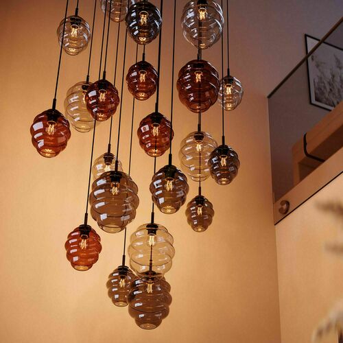 Jelölje be Csillár s.luce Echos füstös üveg-fém E27 25 cm LED kompatibilis, állítható, modern