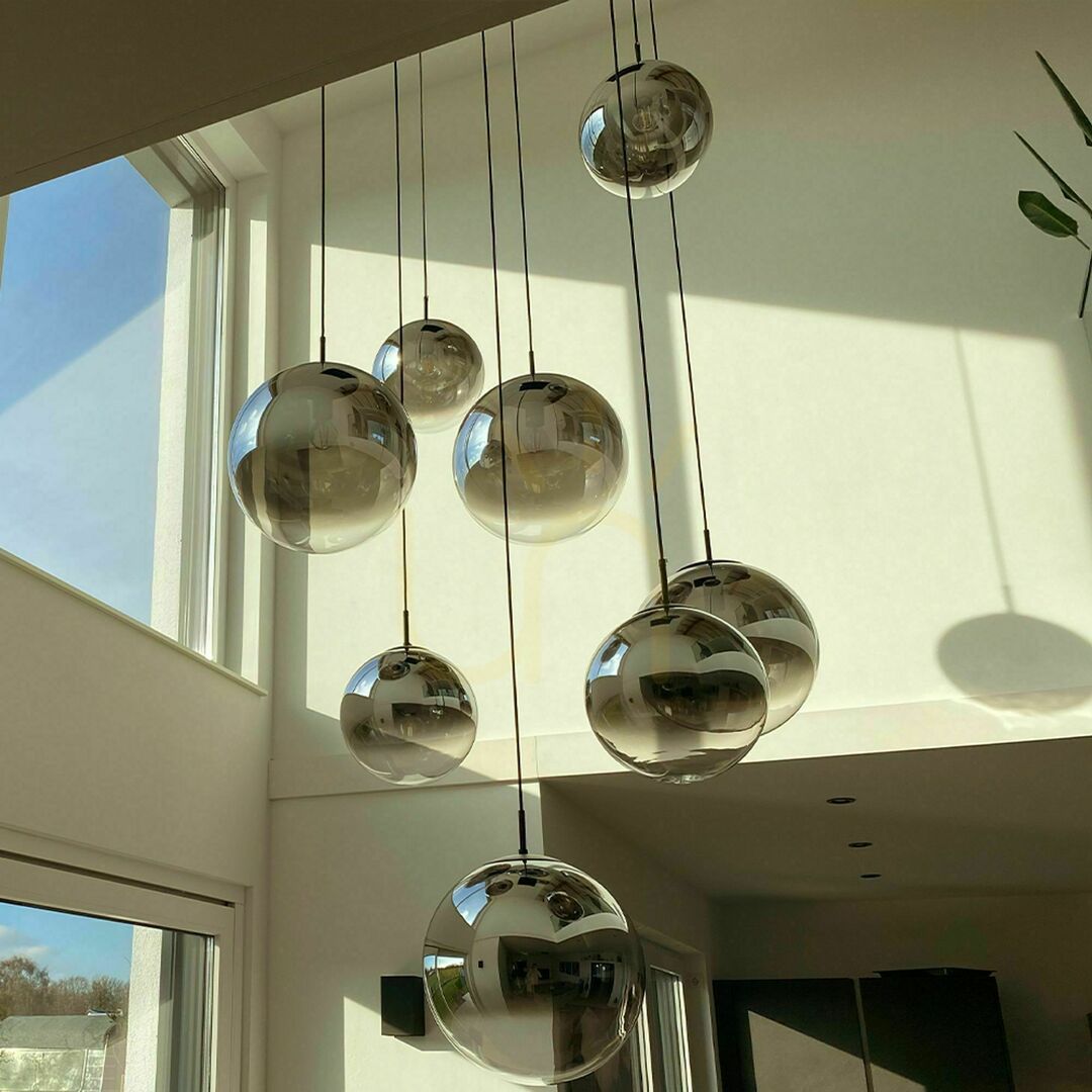 Kijelző Csillár s.luce Orb réz üveggömb függesztett lámpa 30 cm 500 cm Csillár s.luce Orb réz üveggömb függesztett lámpa 30 cm 500 cm