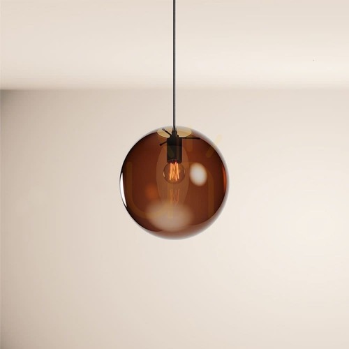 Jelölje be s.luce Orb függőlámpa, barna üveggömb 30 cm, 5 m függesztés, E27