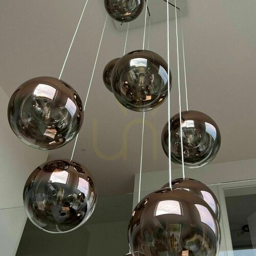 Jelölje be s.luce Orb függeszték füstös átmenetes üveggömbbel, 50 cm, E27, 500 cm függesztékkel