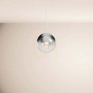 s.luce Orb függeszték füstszínű átmenetes üveggömb 20 cm fehér felfüggesztés E27 small 12