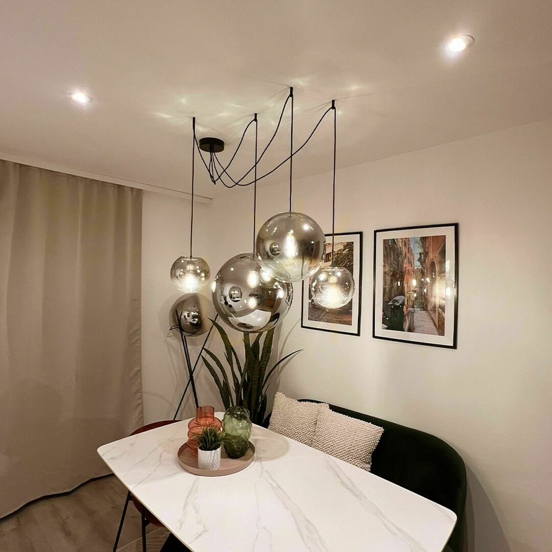 Kilátás Függőlámpa s.luce Orb üveggömb fehér 40 cm E27 modern Függőlámpa s.luce Orb üveggömb fehér 40 cm E27 modern