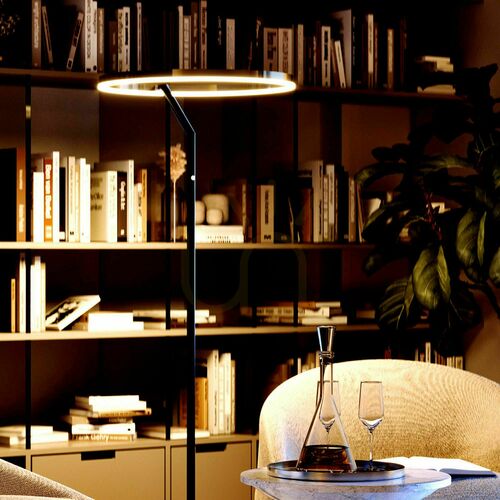 Jelölje be s.luce Ring LED állólámpa Ø 60 cm ezüst érintésvezérelt dimmerrel