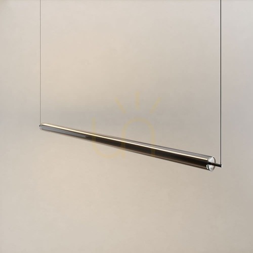 Jelölje be s.luce Ranya 160 cm-es LED függőlámpa, füstszínű üveg, fekete lámpatest