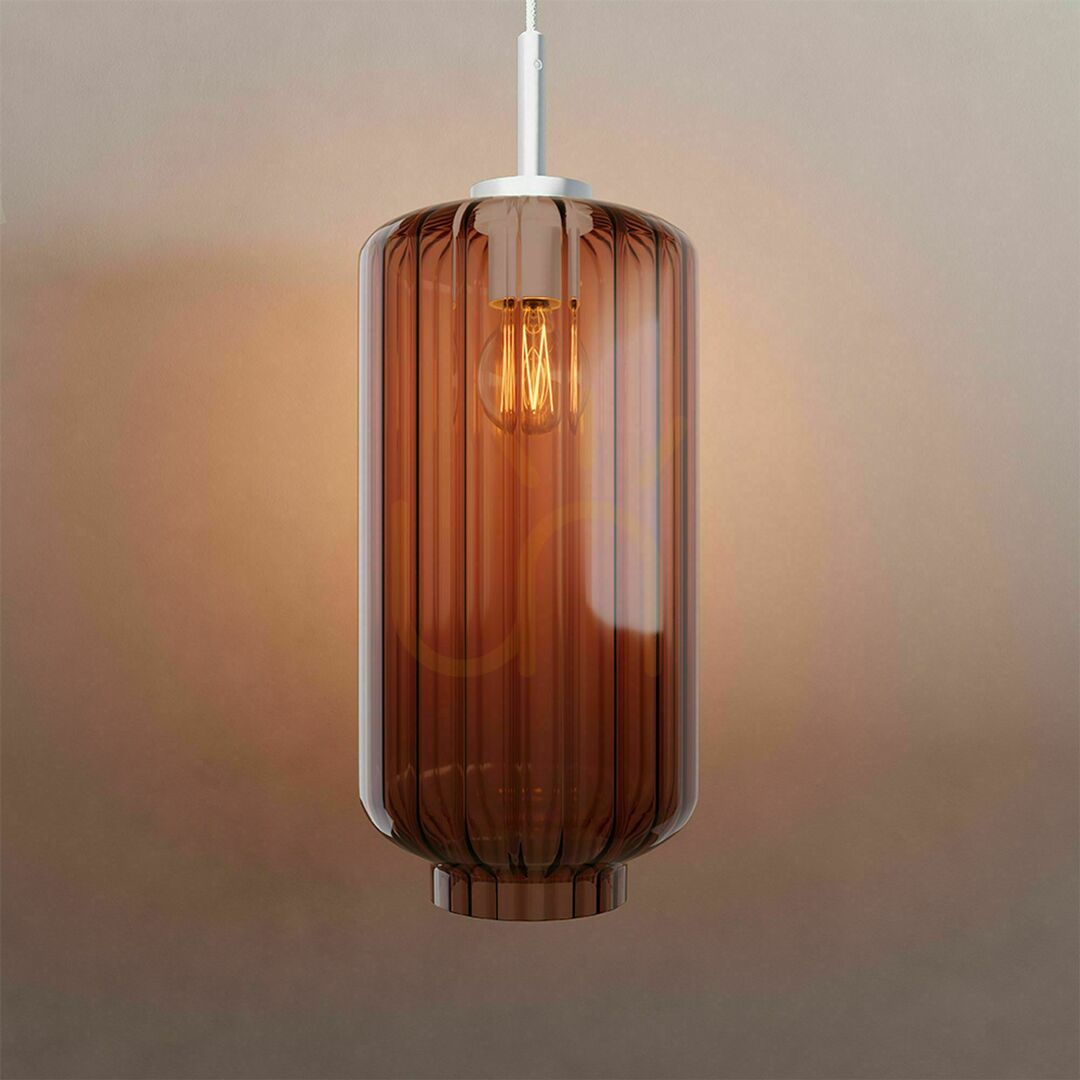 Előnézet s.luce Velo üveg függőlámpa barna 25 cm E27 dimmelhető s.luce Velo üveg függőlámpa barna 25 cm E27 dimmelhető