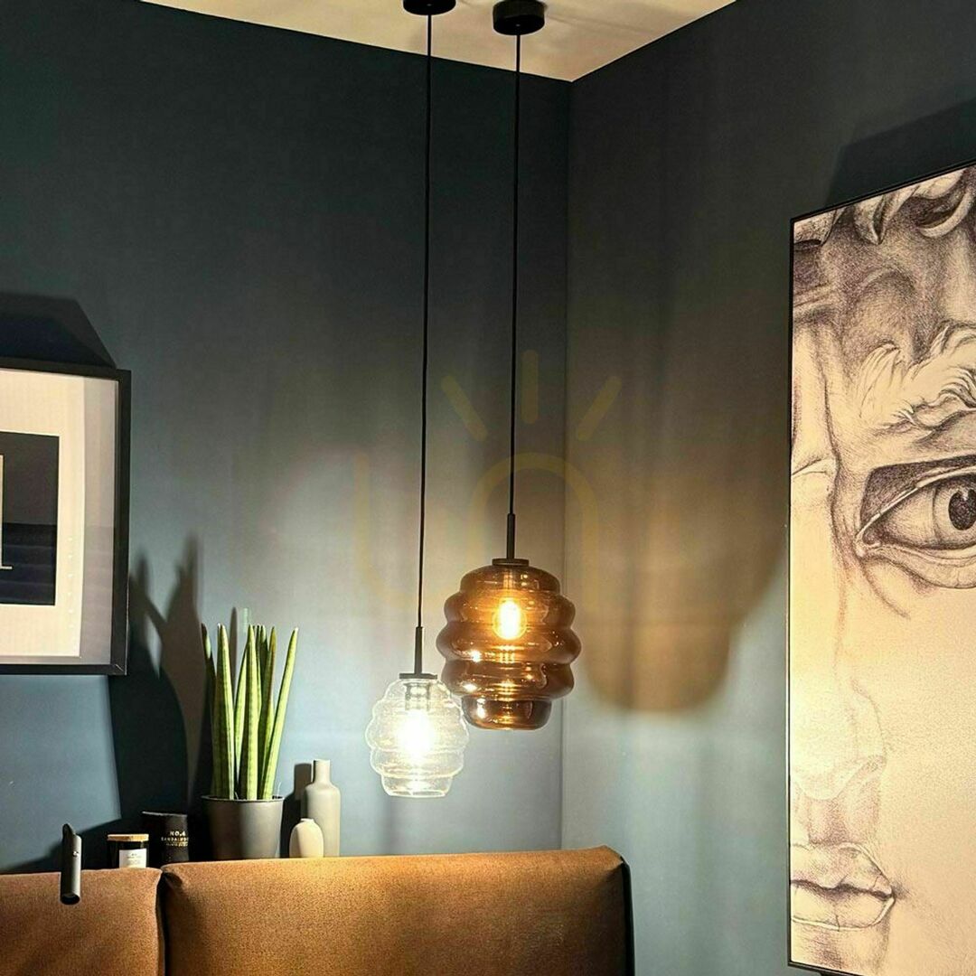 Előnézet Függőlámpa s.luce Echos üveg barna 25 cm E27 dimmelhető Függőlámpa s.luce Echos üveg barna 25 cm E27 dimmelhető
