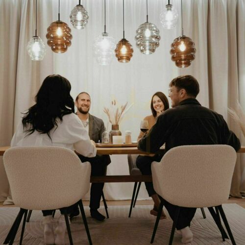 Jelölje be s.luce Echos üveg függőlámpa barna, 25 cm, E27, modern