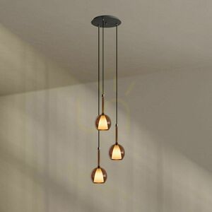 Belluna s.luce 3-égős barna üveg fém modern csillár Ø40 cm small 8