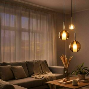s.luce Belluna 3 égős függőlámpa, sokszínű üveg, Ø40 cm small 0