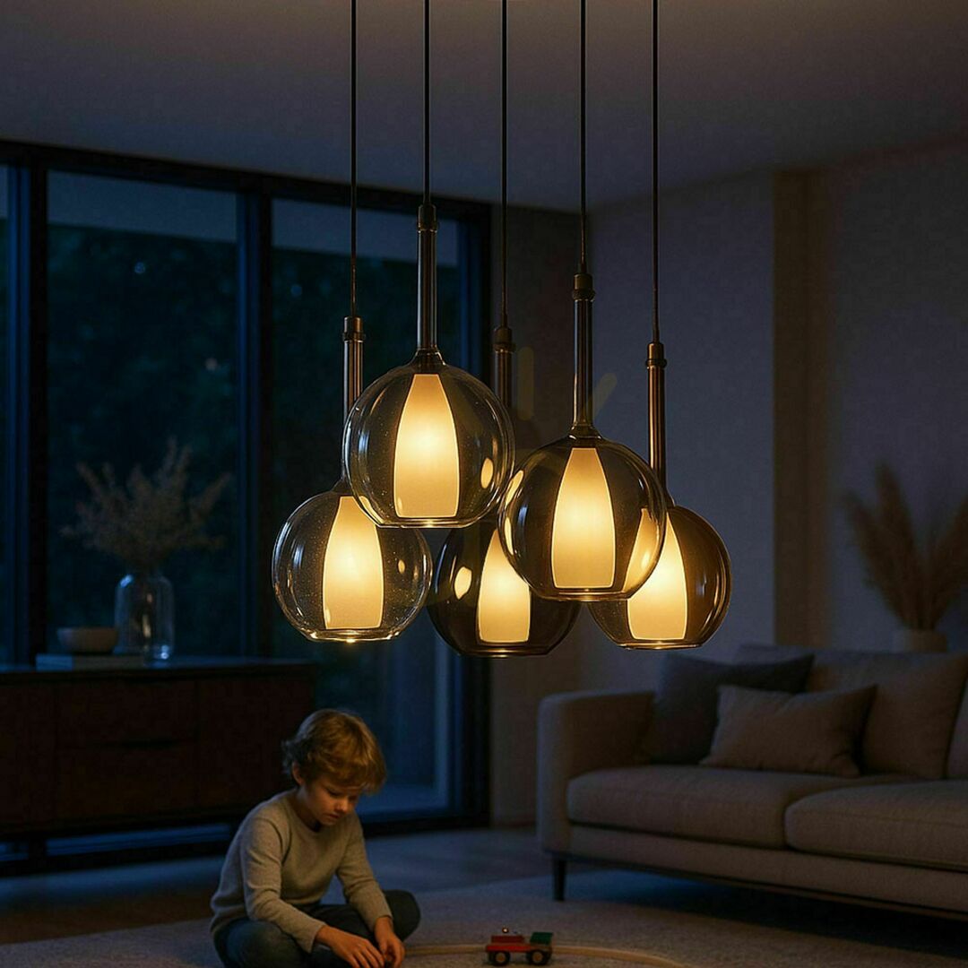 Jelölje be Csillár s.luce Belluna 5-lámpás üveg galérialámpa Ø60 cm Csillár s.luce Belluna 5-lámpás üveg galérialámpa Ø60 cm