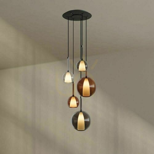 Jelölje be Csillár s.luce Belluna 5-lámpás galéria-lámpa Ø 60 cm