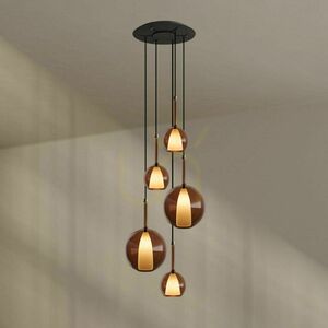 Csillár s.luce Belluna 5-lámpás barna minimalistatároló, Ø60 cm small 12