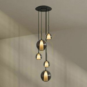 Csillár s.luce Belluna 5-lámpás barna minimalistatároló, Ø60 cm small 13