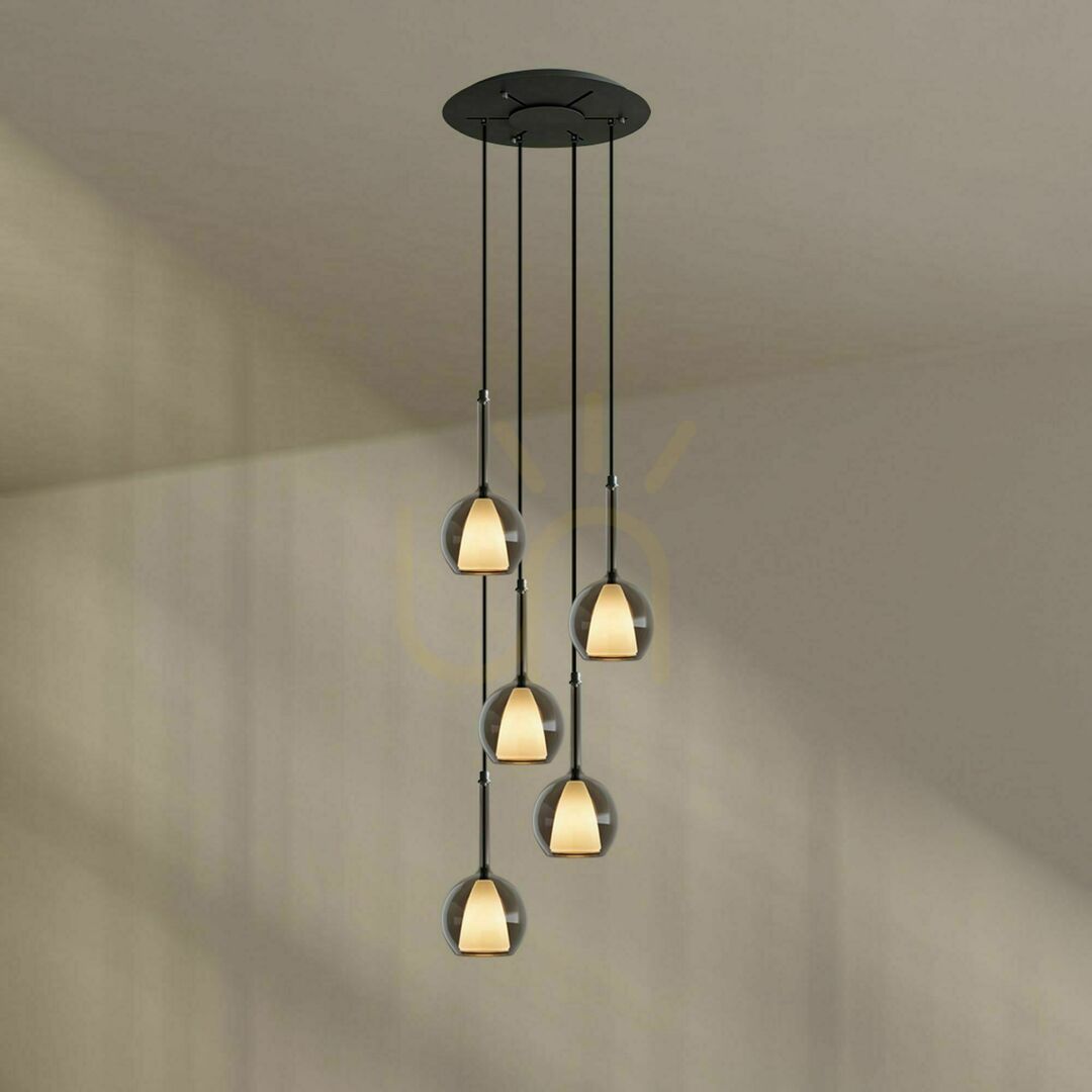 Kijelző Csillár s.luce Belluna 5-lámpás átlátszó, minimalista, Ø 60 cm Csillár s.luce Belluna 5-lámpás átlátszó, minimalista, Ø 60 cm