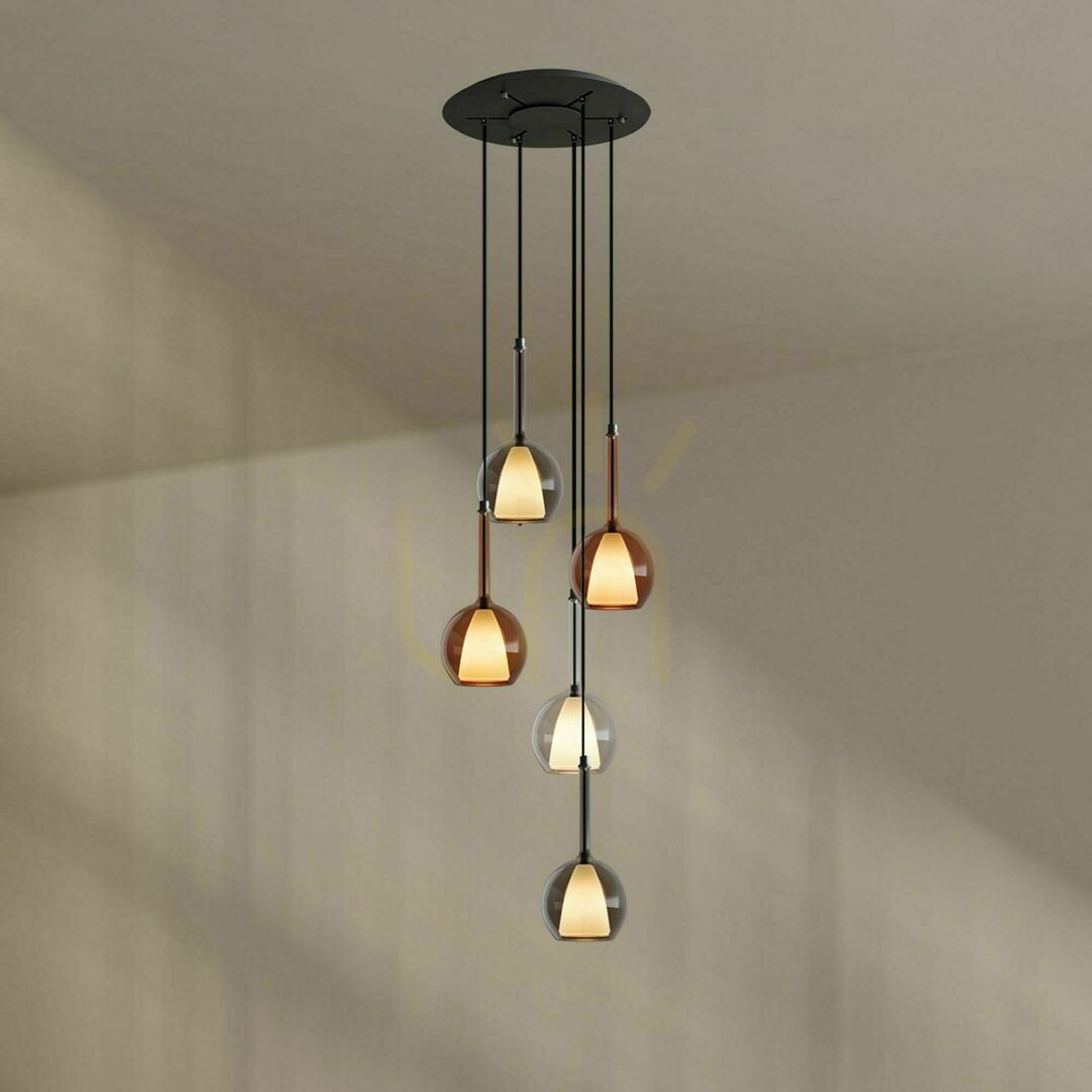 Jelölje be Csillár s.luce Belluna 5-lámpás átlátszó, minimalista, Ø 60 cm Csillár s.luce Belluna 5-lámpás átlátszó, minimalista, Ø 60 cm