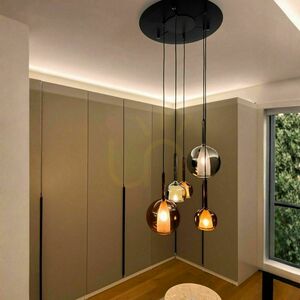 Csillár s.luce Belluna 5-lámpás füstös, Ø60 cm, minimalista small 2