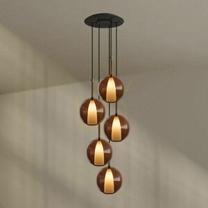 Csillár s.luce Belluna 5-lámpás üveg-fém, Ø60 cm, multiszínű, modern small 6