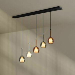 Belluna 5-lámpás függesztett csillár s.luce üveg-fém, multiszínű, E27, Ø24 cm small 3