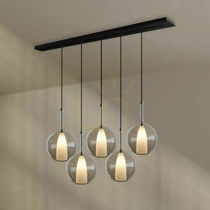 Belluna 5-lámpás függőlámpa barna üveg-fém s.luce számítógépes eszköz? small 7