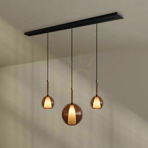 Csillár s.luce Belluna 3-lámpás üveg-fém étkező csillár 24 cm, E27, dimmelhető 1 Csillár s.luce Belluna 3-lámpás üveg-fém étkező csillár 24 cm, E27, dimmelhető small 1