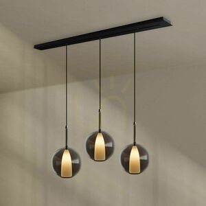 Csillár s.luce Belluna 3-lámpás átlátszó üveg-fém E14/E27 modern röviden small 6