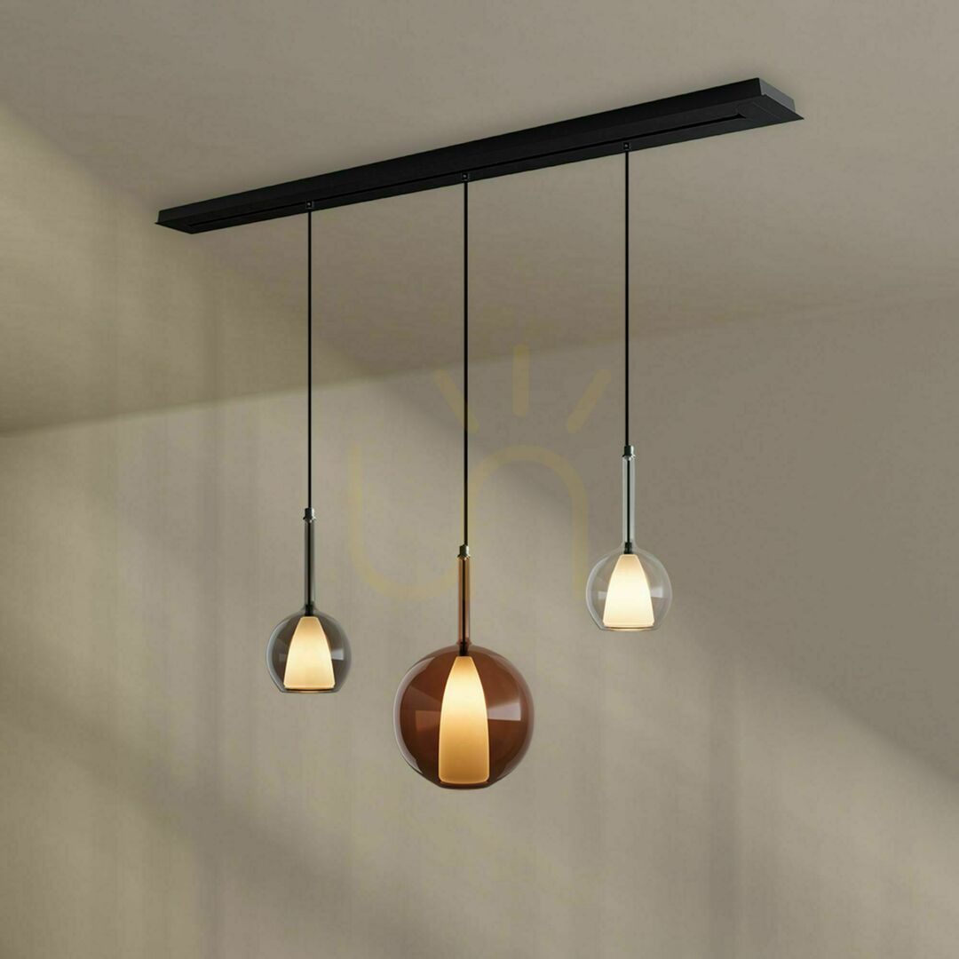 Előadás Csillár s.luce Belluna 3-lámpás füstös üveg-fém 160 cm Csillár s.luce Belluna 3-lámpás füstös üveg-fém 160 cm