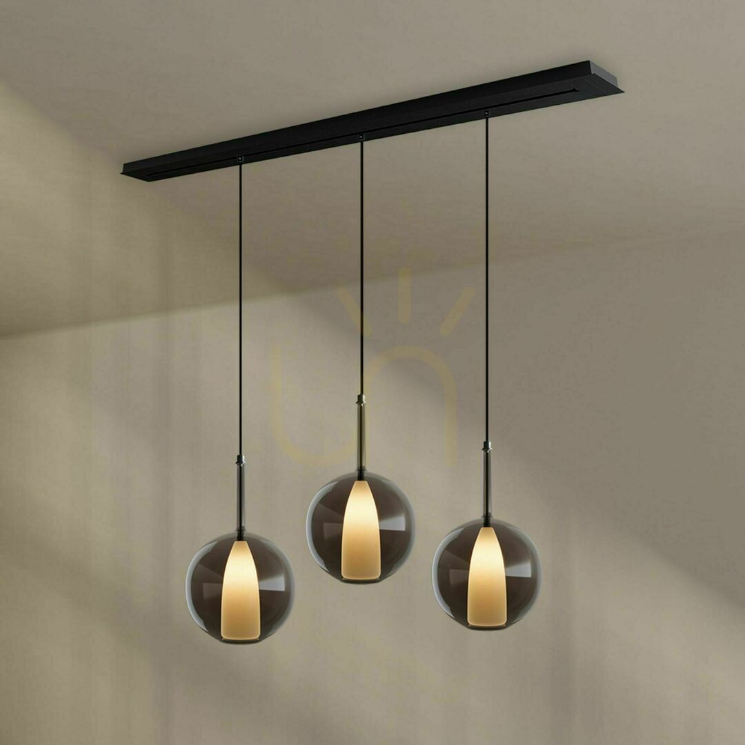 Kilátás Csillár s.luce Belluna 3-lámpás füstös üveg-fém 160 cm Csillár s.luce Belluna 3-lámpás füstös üveg-fém 160 cm