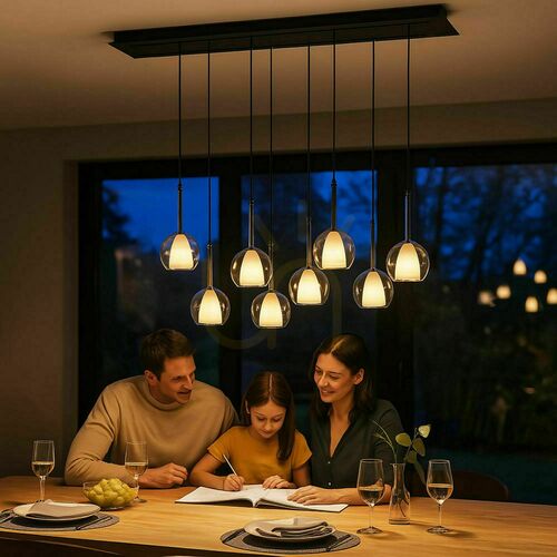 Jelölje be Csillár s.luce Belluna 8 karos függőlámpa üveg fém, 160 cm, étkezőasztal fölé
