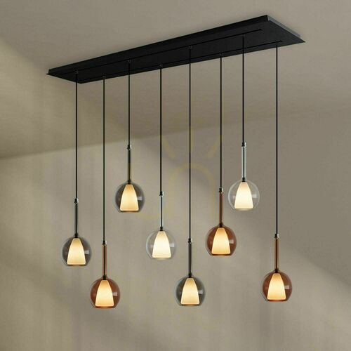 Jelölje be Csillár s.luce Belluna 8 karos üvegből, színes, modern, E14, 160 cm