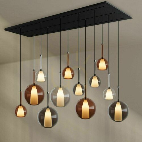 Jelölje be Csillár s.luce Belluna 12-ágú üveg-fém, 3 sor, 200 cm, modern, étkezőbe