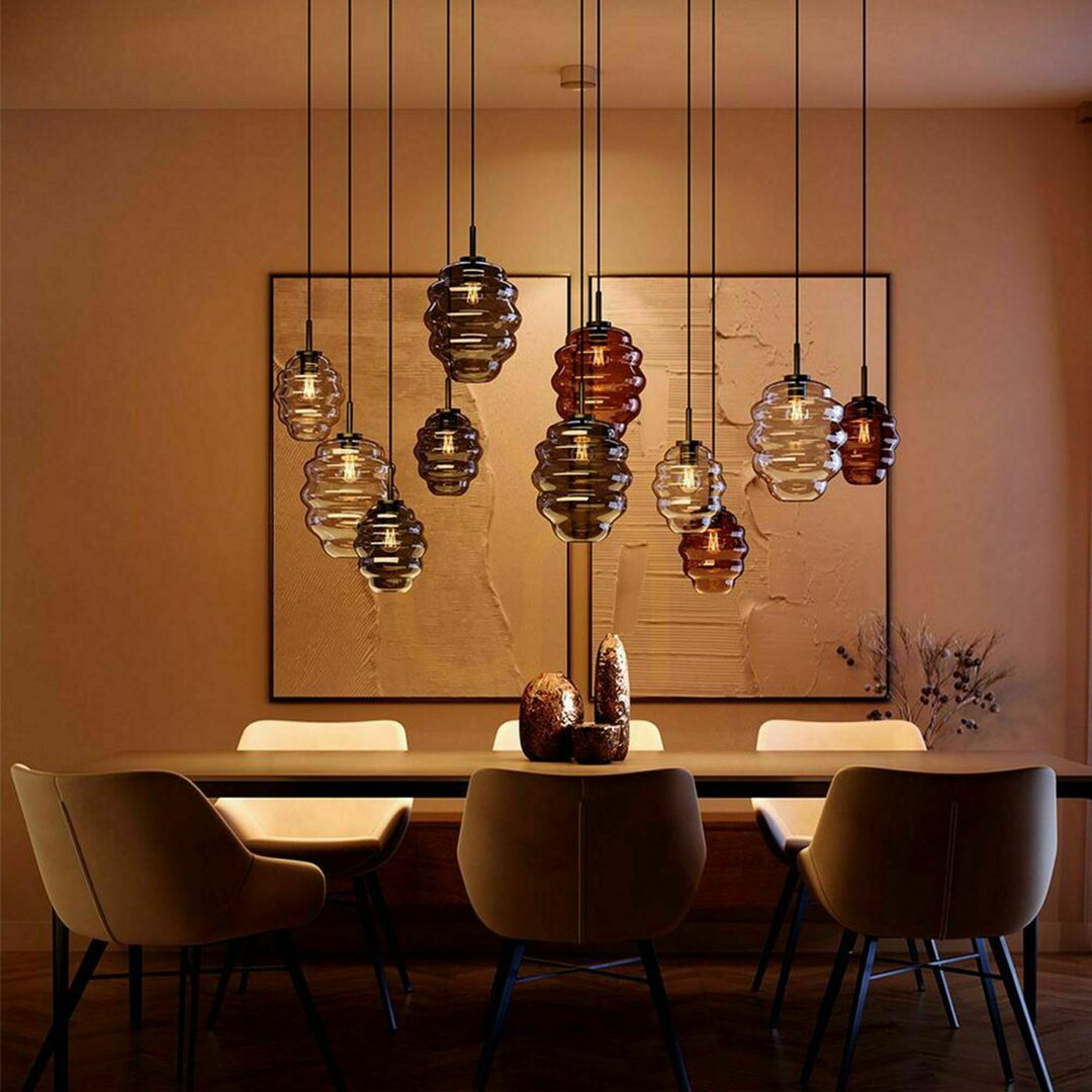 Jelölje be Csillár s.luce Echos 8-ágú fekete üveg-fém E27, Ø 18/25 cm, étkezői Csillár s.luce Echos 8-ágú fekete üveg-fém E27, Ø 18/25 cm, étkezői