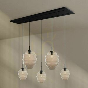 s.luce Echos 5-ös függesztett csillár barna üveg-fém, Ø18/25 cm 5 s.luce Echos 5-ös függesztett csillár barna üveg-fém, Ø18/25 cm small 5