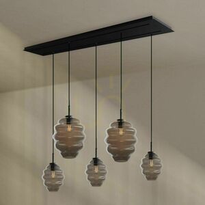 Függeszték s.luce Echos 190849, 5×E27, 160 cm, füstszínű üveg, fehér mennyezeti lap, Ø 18/25 cm small 3