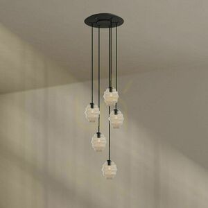 Csillár s.luce Echos 5 karos galériavilágító Ø60 cm, 5x E27, sokszínű small 3