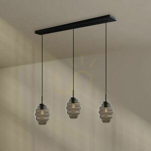 Csillár s.luce Echos 3 ágú függőlámpa barna üveg-fém E27, 18 cm small 2
