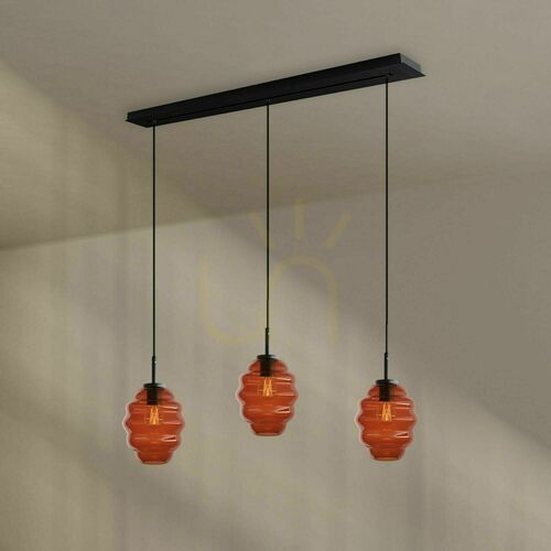 Jelölje be s.luce Echos 3 égős függőlámpa, átlátszó üveg, fehér, 120 cm, Ø 18 cm
