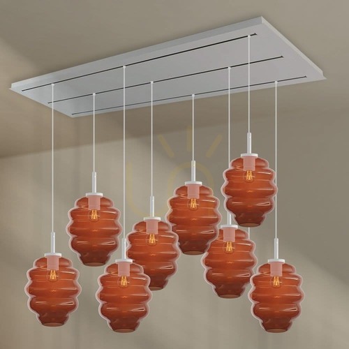 Jelölje be s.luce Echos 8-karos csillár barna üveg fém Ø25 cm