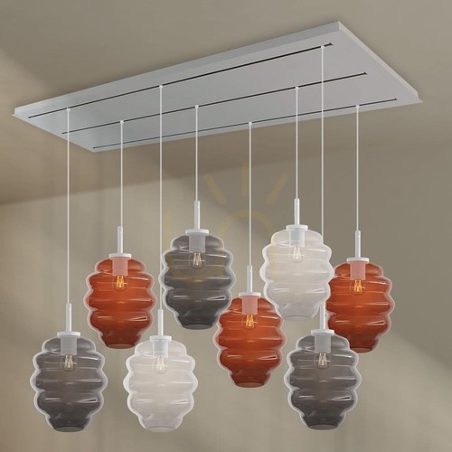 Jelölje be s.luce Echos 8 karos csillár Ø 25 cm, 3 soros, sokszínű, minimalista