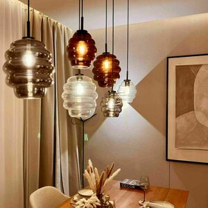 Csillár s.luce Echos 8-lámpás fehér üveg fém 25 cm, E27, dimmelhető small 6
