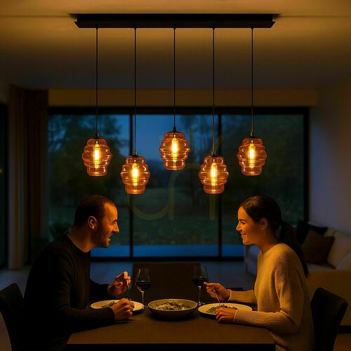 Jelölje be Csillár s.luce Echos 5-ágú üveg átlátszó 18 cm E27 modern étkezőhöz