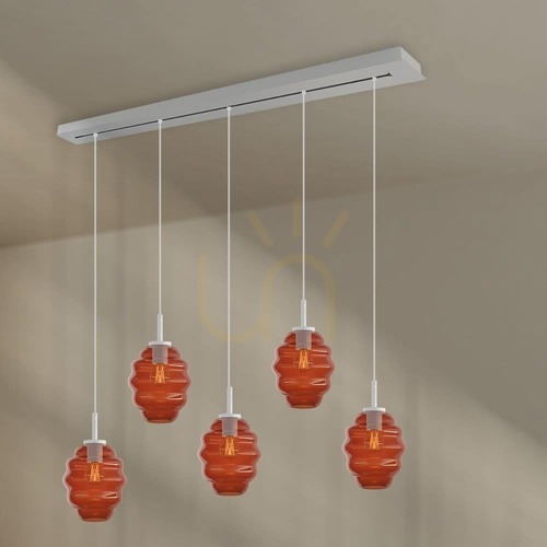 Jelölje be Csillár s.luce Echos 5 karos barna üveg-fém, 18 cm, minimalista modern