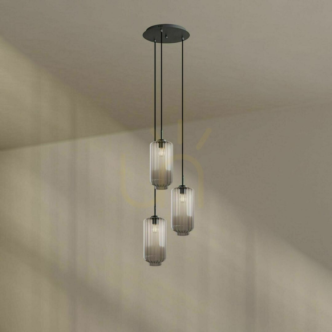 Előadás Csillár s.luce Velo 3 lámpás barna üveg-fém, E27, 18 cm Csillár s.luce Velo 3 lámpás barna üveg-fém, E27, 18 cm