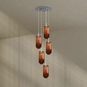 Csillár s.luce Velo 5 lámpás barna üveg-fém 18 cm 7 Csillár s.luce Velo 5 lámpás barna üveg-fém 18 cm small 7
